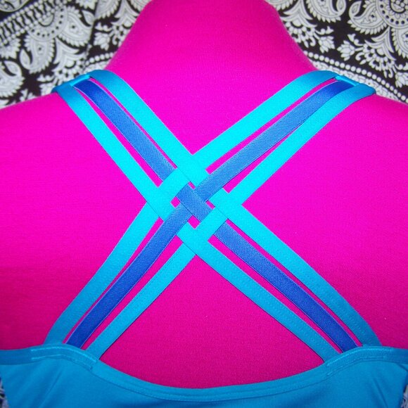 Avia Teal & Blue Sports Bra Sz L (12-14) - Picture 6 of 6